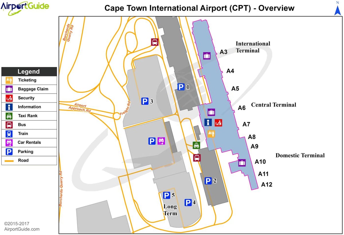 Aeroporto internazionale Città del capo la mappa