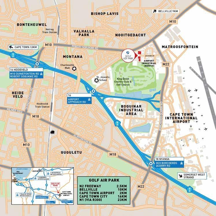 mappa di aeroporto industria a Città del Capo
