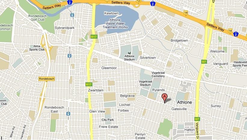 mappa di athlone Città del Capo