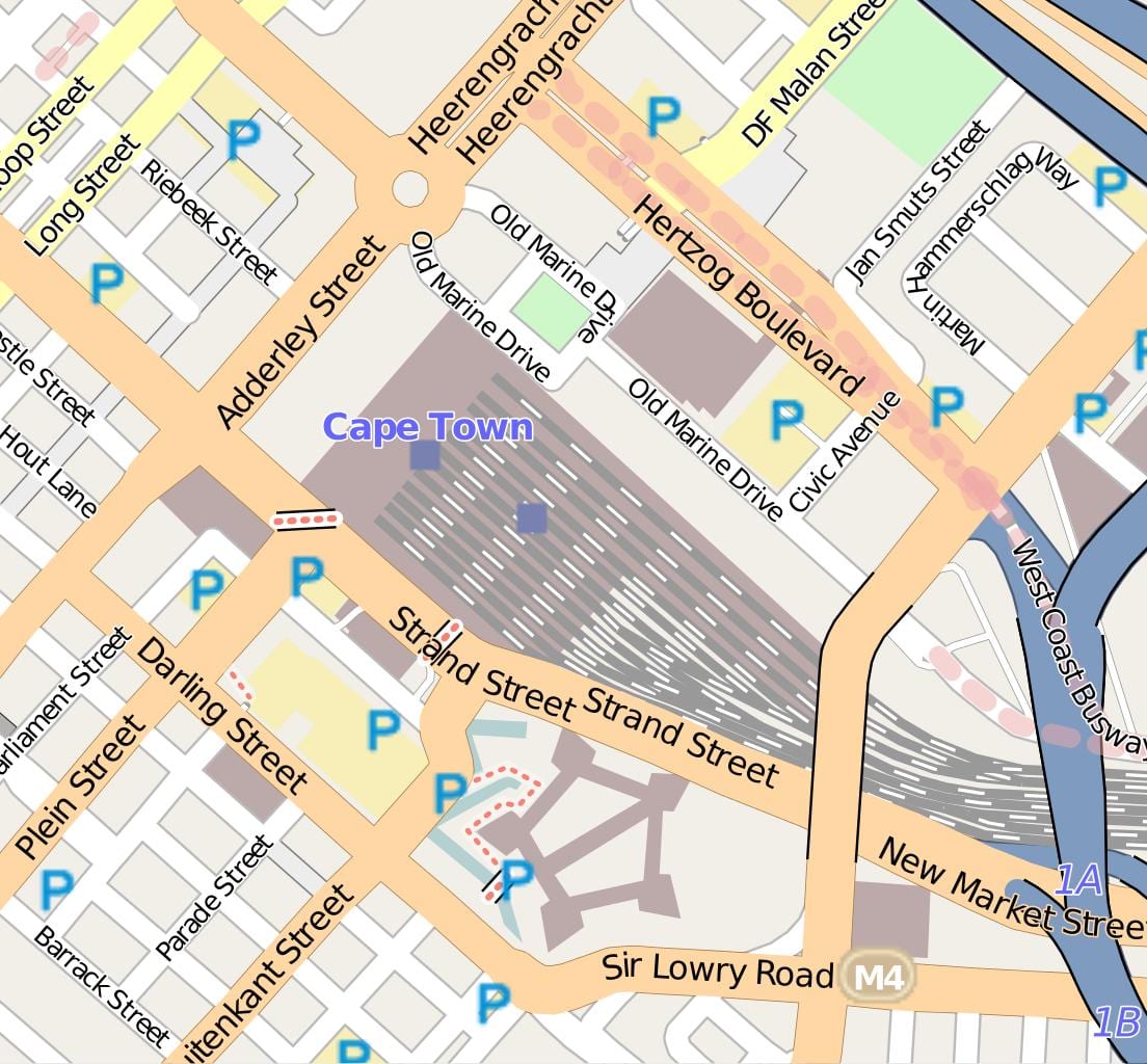 mappa di barrack street, Città del Capo