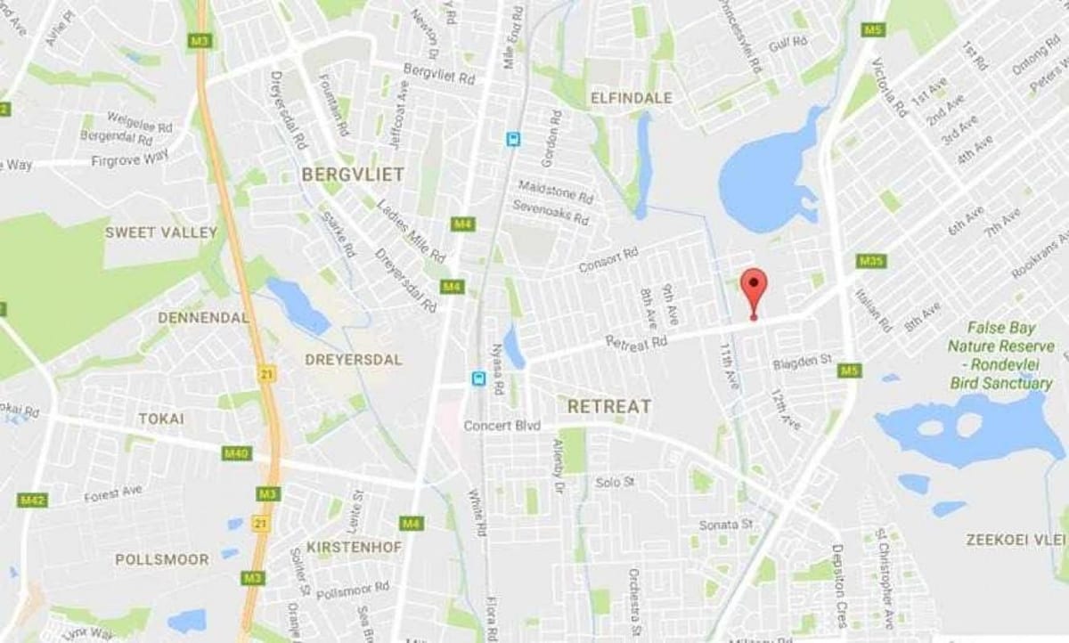 mappa di bergvliet Città del Capo