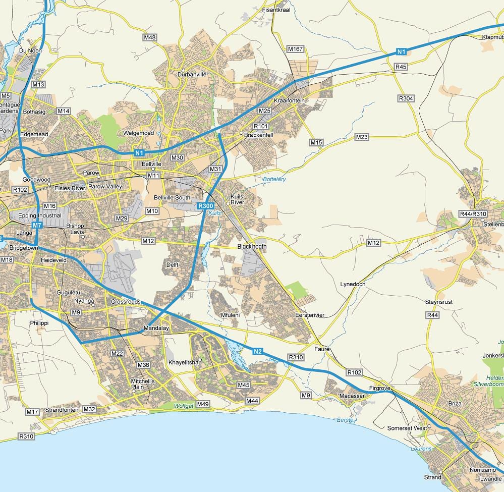 mappa di blackheath Città del Capo