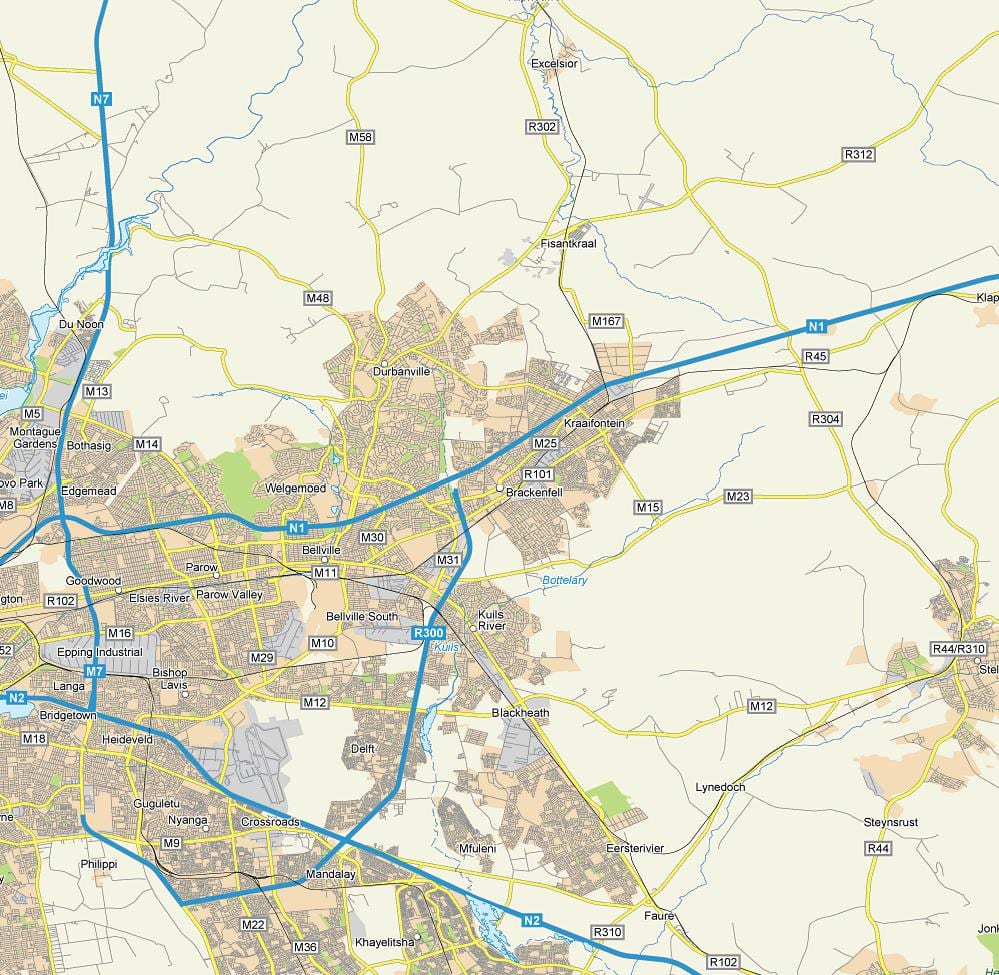 mappa di brackenfell Città del Capo