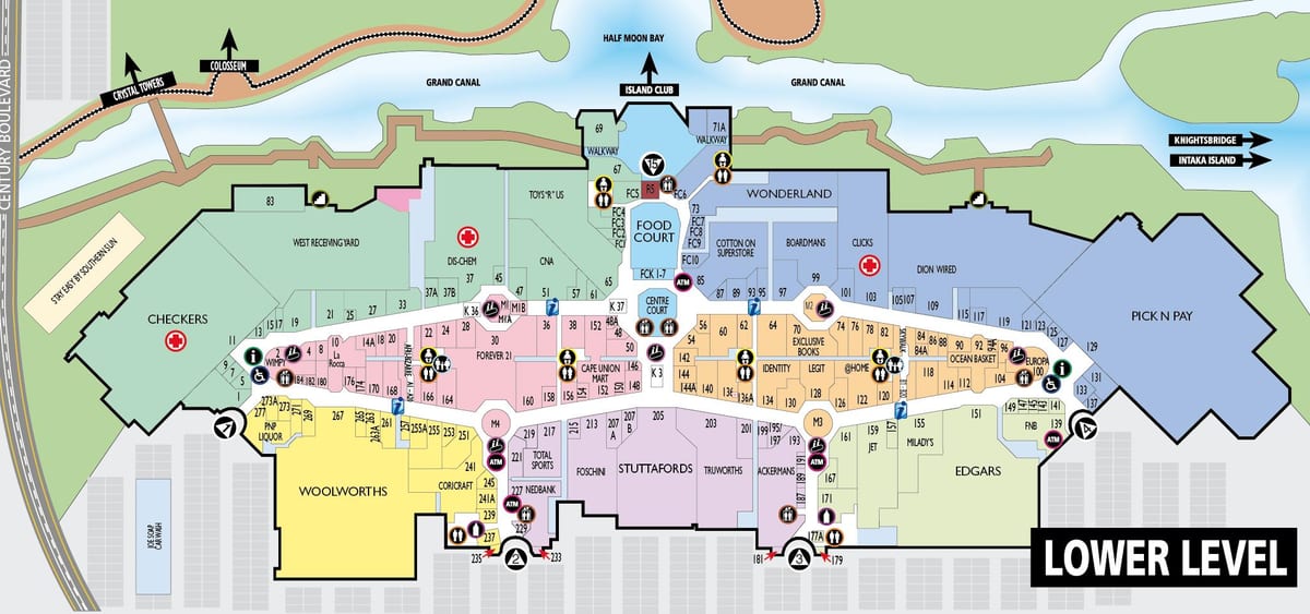 canal walk shopping centre mappa