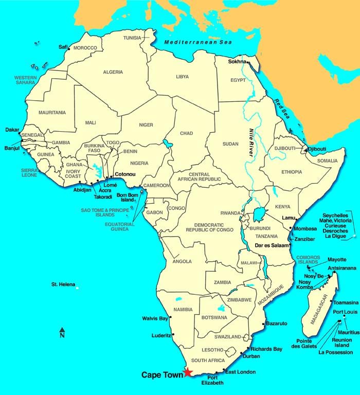 capo d'africa mappa