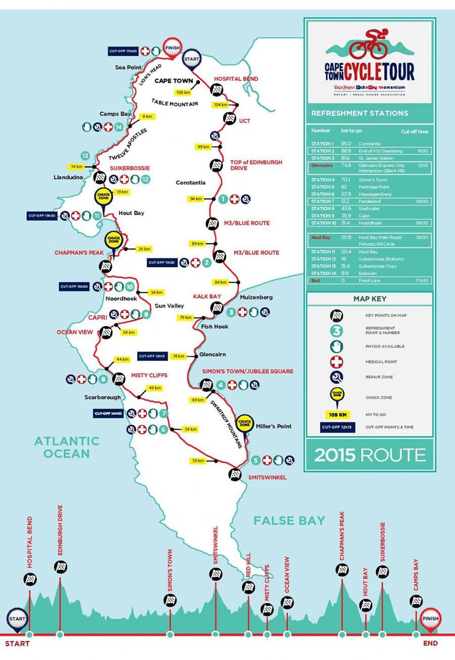Città del capo bicicletta mappa