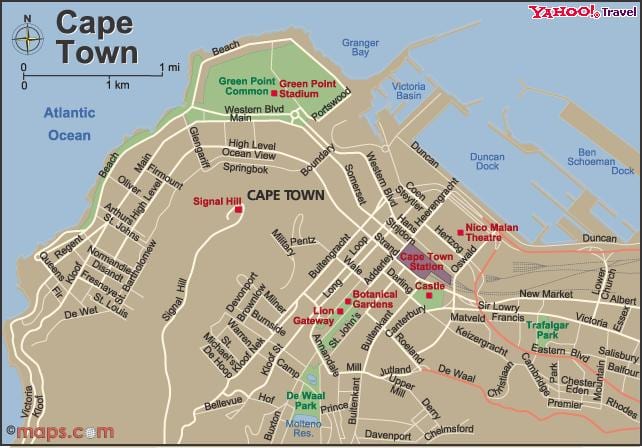 città di Città del Capo la mappa visualizzatore