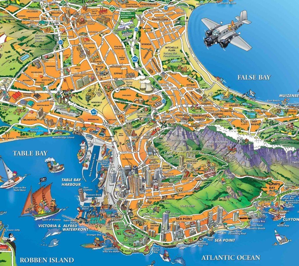 mappa turistica di Città del Capo