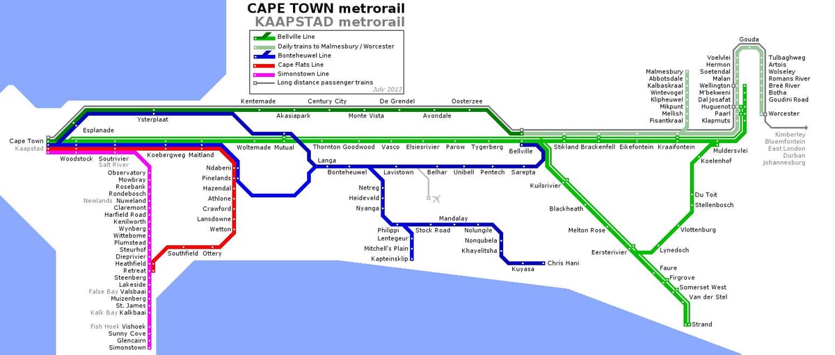 Città del capo mappa della metropolitana