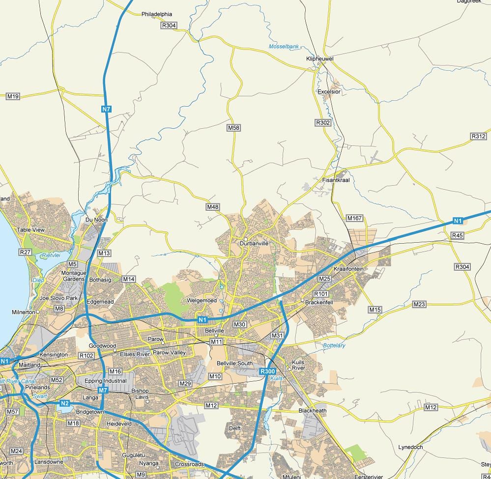 mappa di durbanville periferia