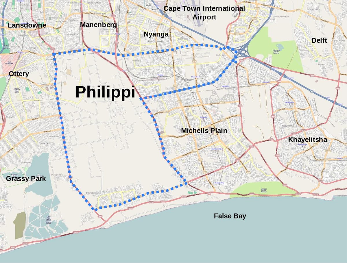 mappa di filippi Città del Capo
