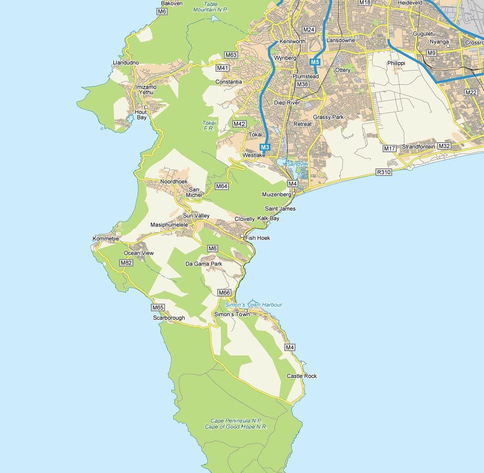 mappa di fish hoek Sud Africa