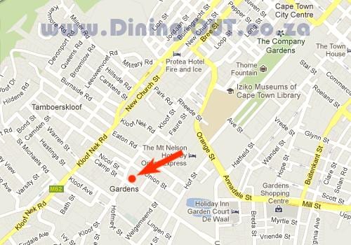 la mappa dei giardini del centro commerciale di Città del Capo