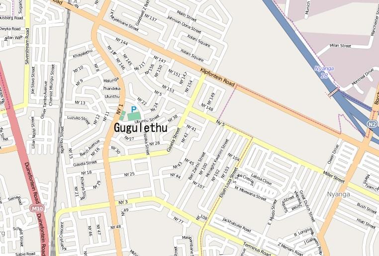mappa di gugulethu Città del Capo
