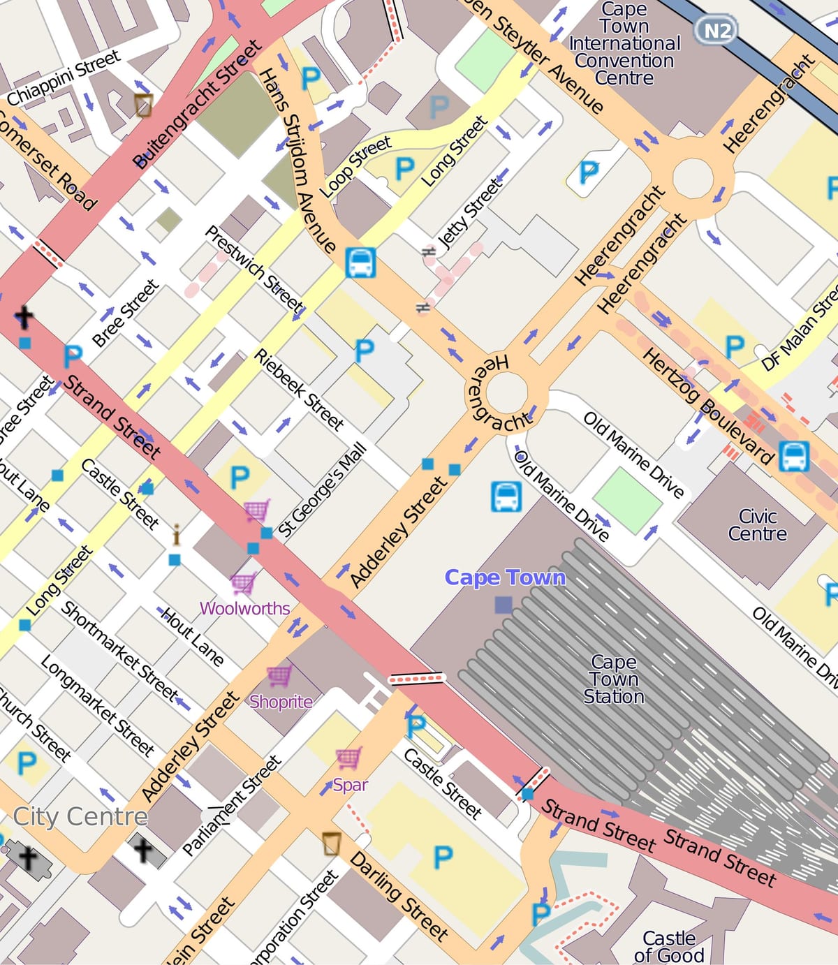 mappa di heerengracht street Città del Capo