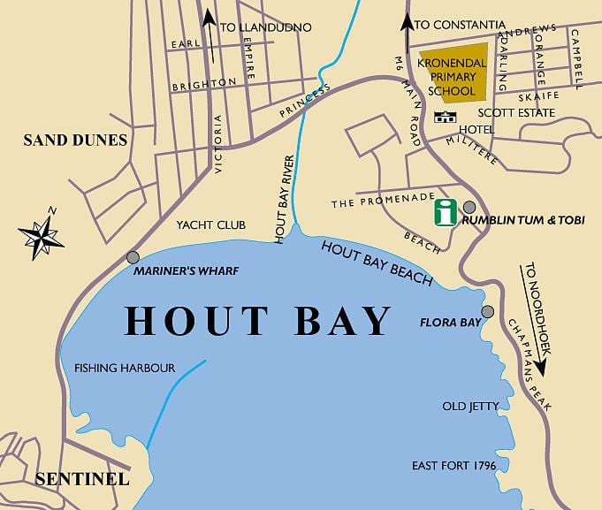 mappa di hout bay mappa di Città del Capo