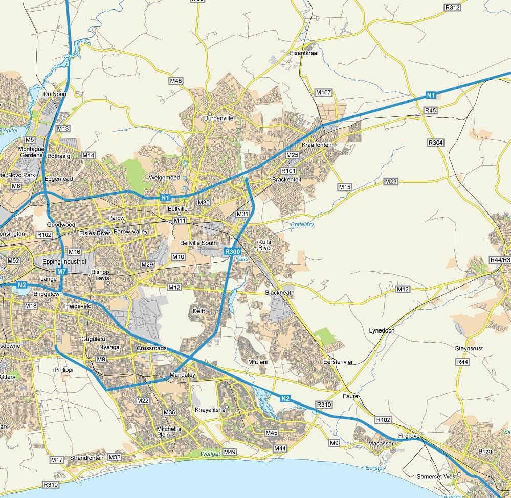 mappa di kuilsriver Città del Capo