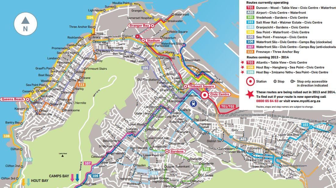 mappa di la freccia d'oro autobus