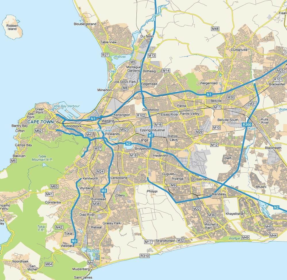 mappa di langa Città del Capo