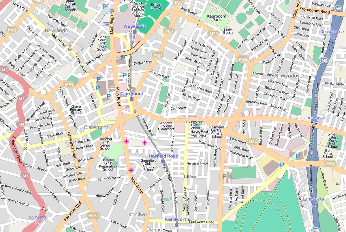 mappa aerea mappa di Città del Capo