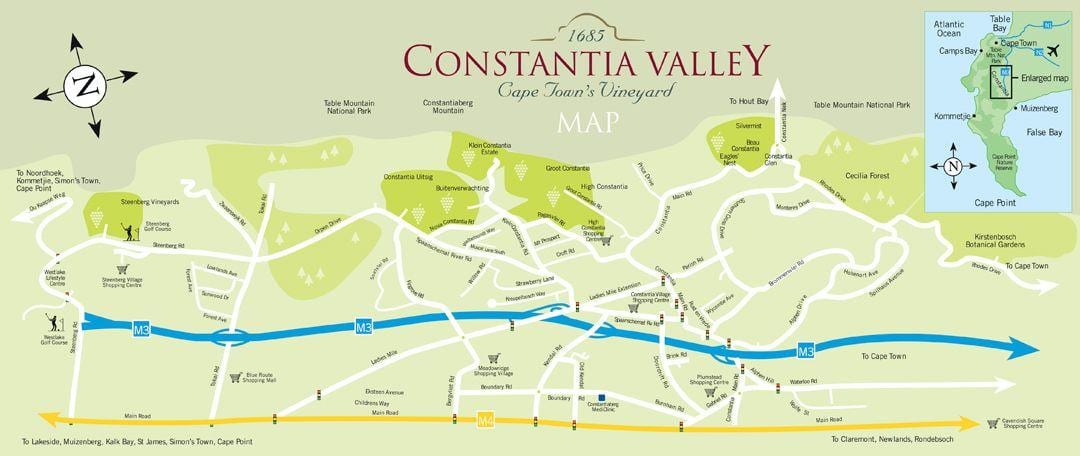 mappa di constantia Città del Capo