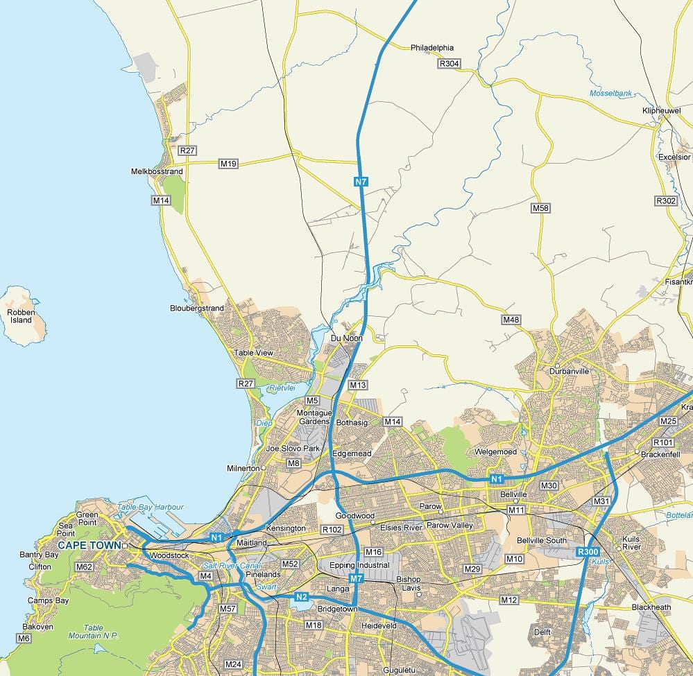 mappa di dunoon Città del Capo