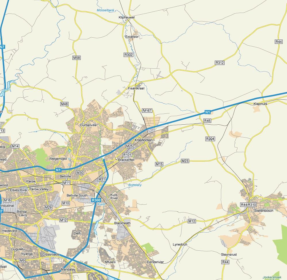 mappa di kraaifontein Città del Capo