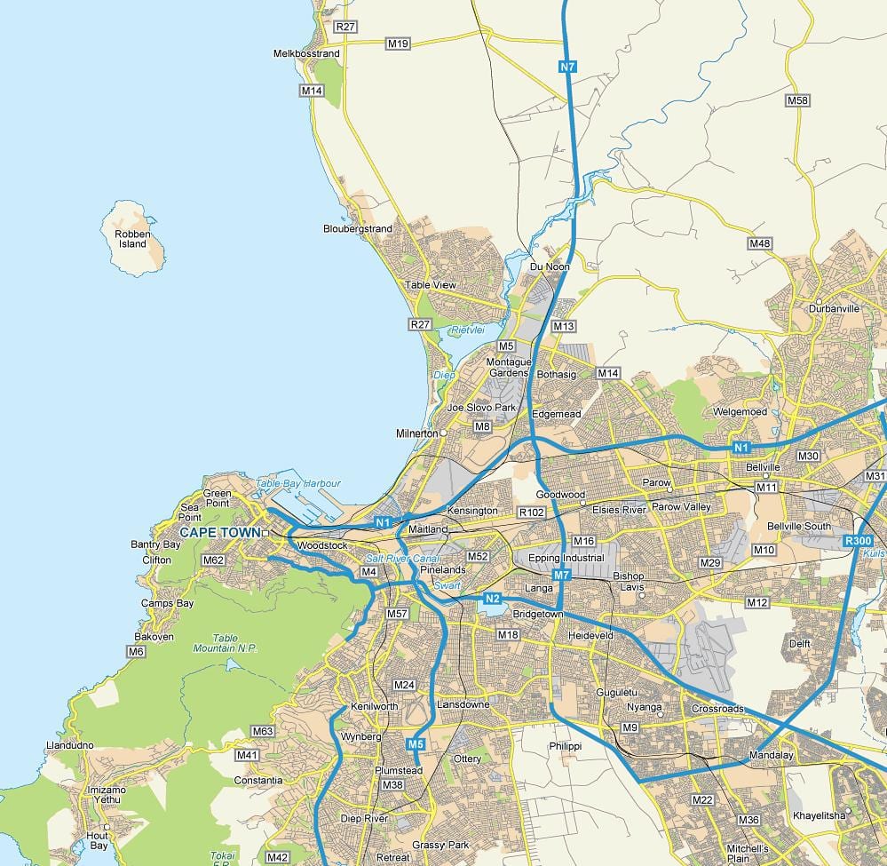 milnerton Città del Capo la mappa