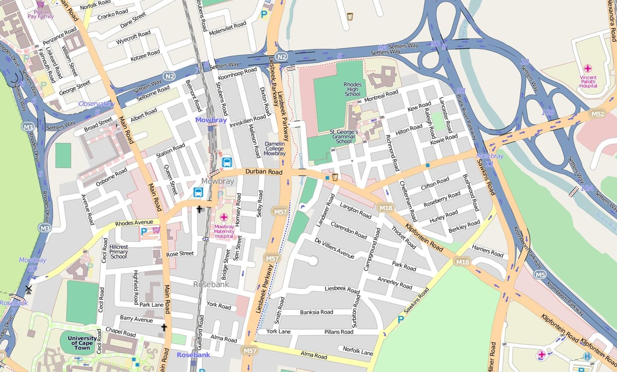 mappa di mowbray Città del Capo