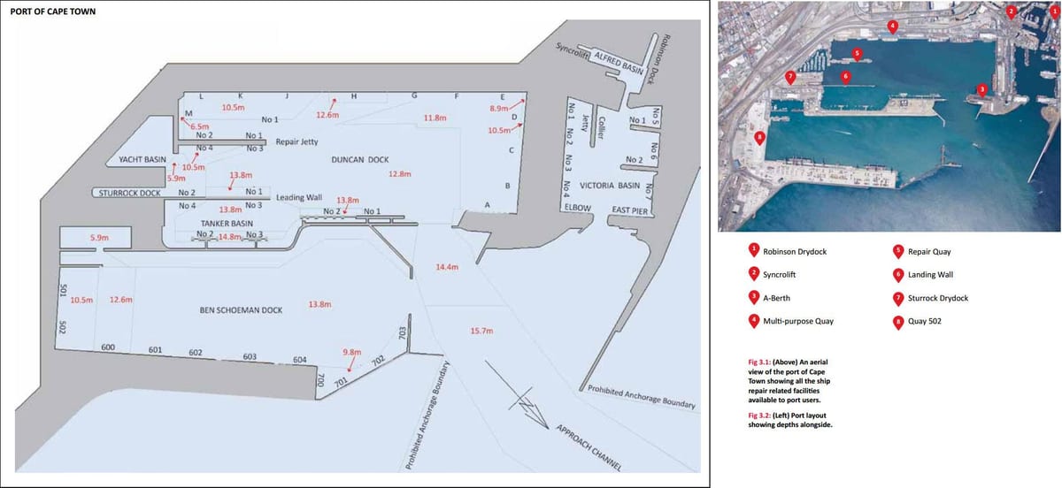 mappa del porto di Città del Capo