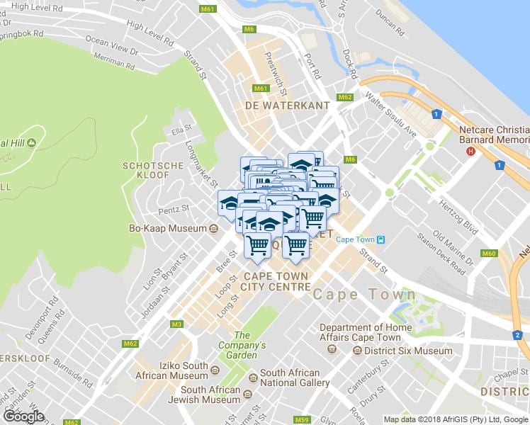 mappa di shortmarket street Città del Capo