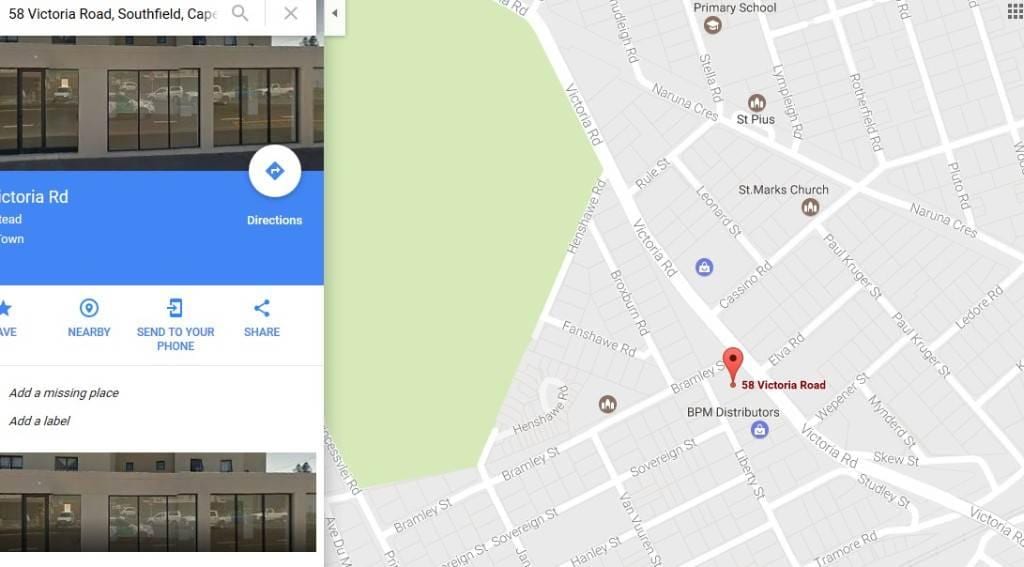mappa di southfield Città del Capo