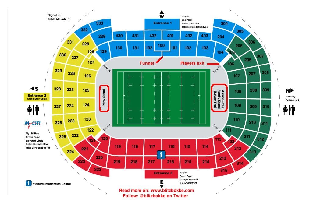 mappa di Cape Town stadium