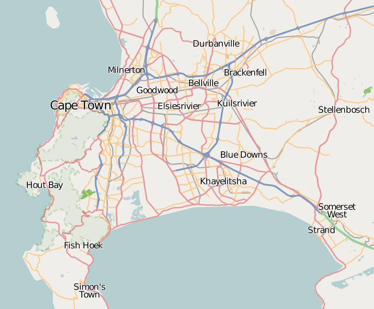 mappa del filone western cape