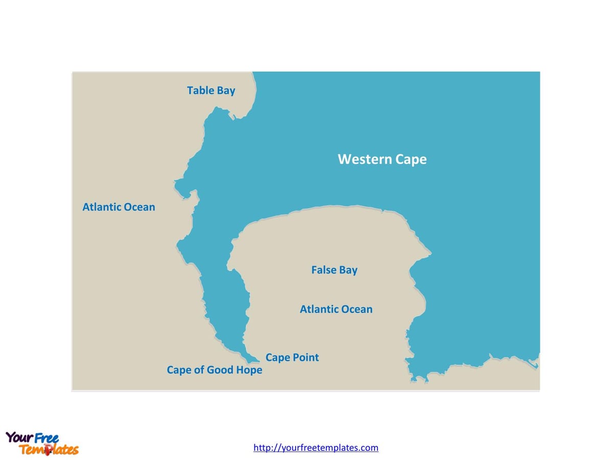mappa di table bay, Sud Africa