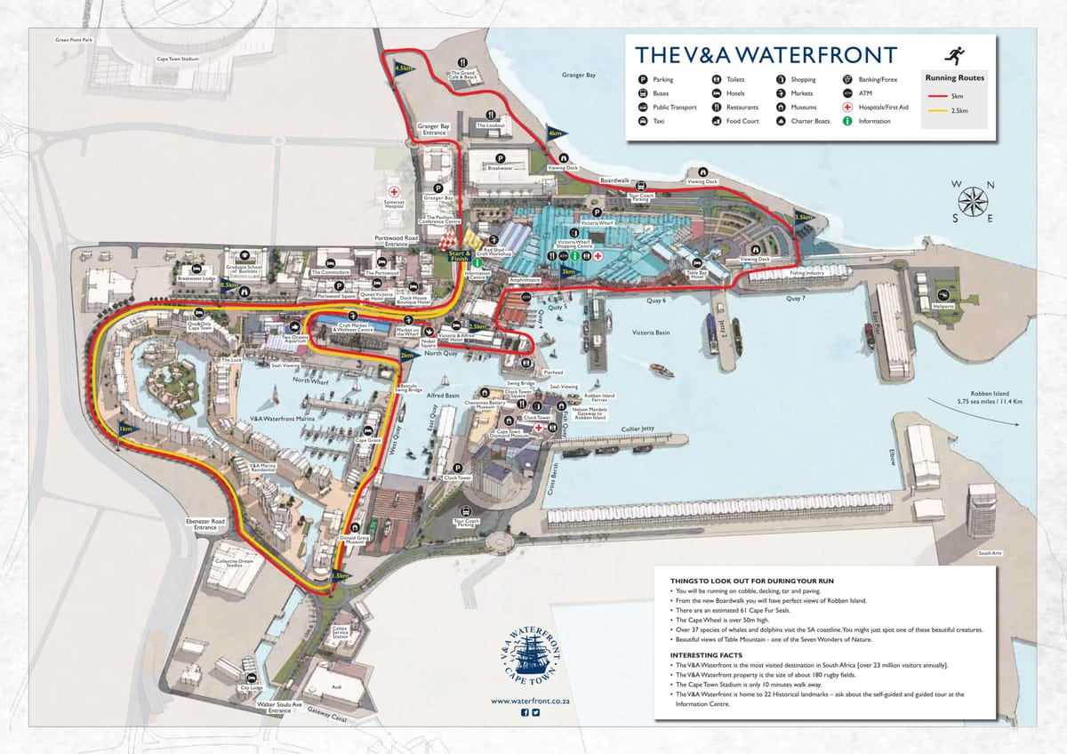 mappa di v&a waterfront centro commerciale