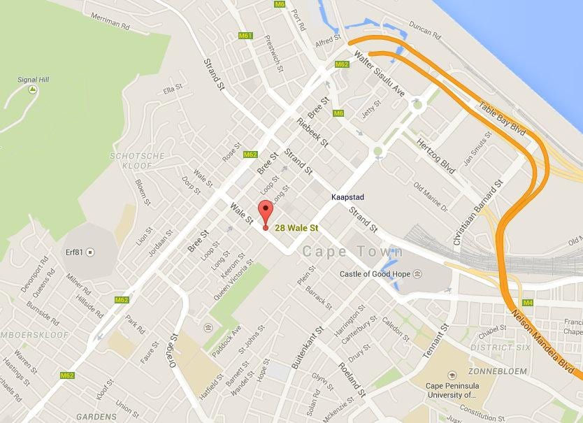mappa di wale street, Città del Capo