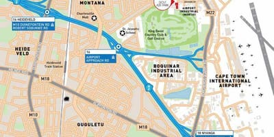 Mappa di aeroporto industria a Città del Capo