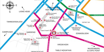 Mappa di buitenkant street Città del Capo
