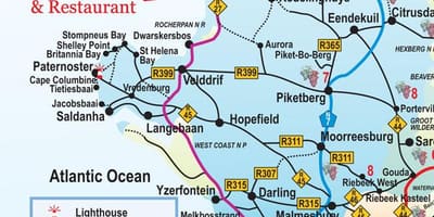 Mappa di Cape Town road