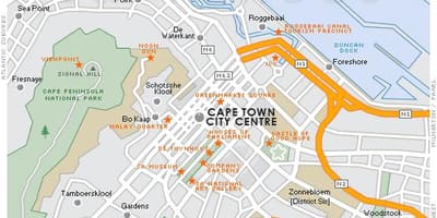 Mappa di città di Città del Capo