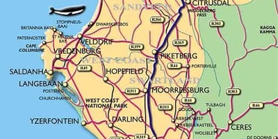 Mappa di costa di Città del Capo