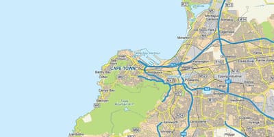 La mappa di Città del Capo fer