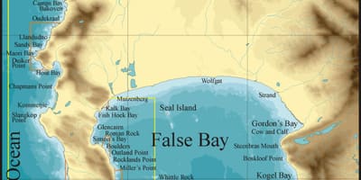 Mappa di false bay, Città del Capo