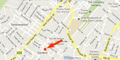 La mappa dei giardini del centro commerciale di Città del Capo