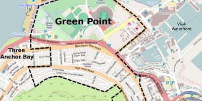 Green point di Città del Capo la mappa