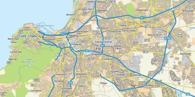 Mappa di langa Città del Capo