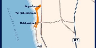 Mappa di west beach, Città del Capo
