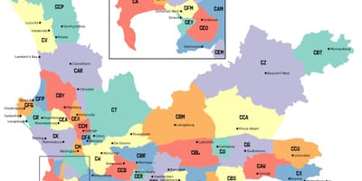 Mappa di western cape periferia