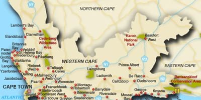 Western cape spiagge mappa